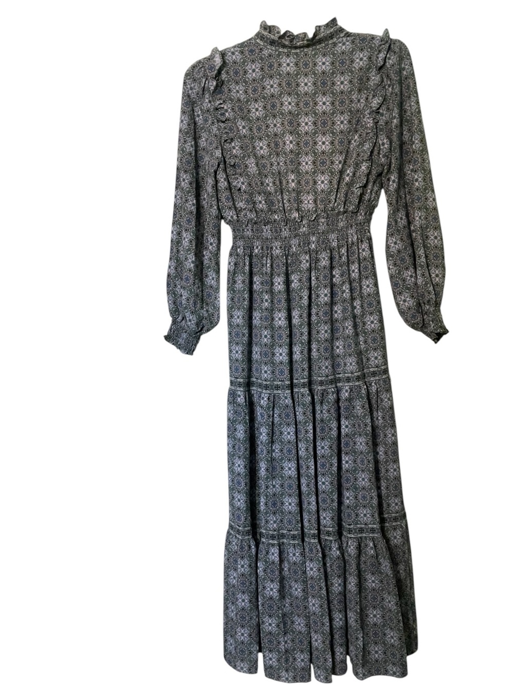 Max Studios vintage inspired romance blouson-sleeve maxi dress. Size large GUC - Picture 3 of 8